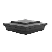5" Sq. Cape May Downward LED Lighted Vinyl Post Cap - Hammertone Black