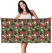 SAAKE Bright Mushrooms Art Print Bath Towels Soft Skin Velvet Beach Towel Oversized Adults Quick Dry Lightweight