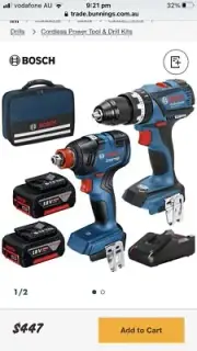 NEW Bosch 18V Professional 2 Piece Brushless Combo Kit 0615991FH5