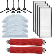 Robot Vacuum Cleaner Replacement Kit(14 Pack) fit for Roborock S7/ S7+/ S7MaxV/ S7MaxV Plus/ S7MaxV Ultra, 2 Roller Brush + 4 Side Brush +4 HEPA Filters + 4 Clean Mop Pads