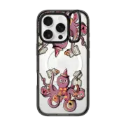 iPhone 16 Pro Impact Ring Stand Case MagSafe Compatible Magic Octopus Reading Books