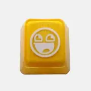 Translucent Yellow Awesome Face Novelty Doubleshot Cherry MX Custom Keycap
