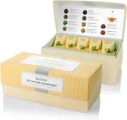 Presentation Box, Tea Sampler Gift Set, Assorted Variety Handcrafted Pyramid Inf