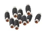 10 Pcs Single RCA Phono Coupler Female to Female Audio Converter Adapter