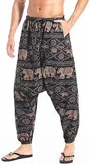 [AITFINEISM] Mens Cotton Baggy Hippie Boho Gypsy Aladdin Yoga Harem Pants
