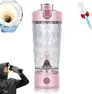 Problend One-Touch Shaker – Smooth Protein Mix Anywhere, 22oz Electric Protein Shaker Bottle, Portable Mixer Cup USB Rechargeable Shaker Cups Gym Protein Shakes for Gym Lovers (Pink,No Powder box)