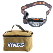 Adventure Kings Toiletry Canvas Bag +LED Head Torch Headlamp Outdoor Camping 4WD