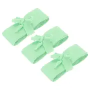 3 Pcs Light Green Ribbon Crinkle Chiffon, 1 1/2 Inch Handmade Tulle Fabric