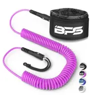 New Zealand ‘Ultralite’ Coil SUP Leash Paddleboard Ankle Leash, 10ft Koru Pink