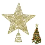 Christmas Tree Topper Glittering Gold Hollow Small Star Mini 15cm/5.9inches