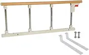 Side Guard for Elderly Bed Rails s Portable and Foldable Bed Rail Adults Assist Handle Handicap Bed Railing Anti-Fall Bed Guardrail Yellow Wood Stainless Steel (95 * 40cm) (95 * 40