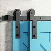 [LWZH] 4FT/122 cm Barn Door Kit Sliding Door Hardware Kit Barn Door Fittings Sliding Door Kit for Bypass Double Doors