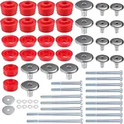 X AUTOHAUX 1 Set Body Mount Bushing Kit for Ford Super Duty F250 F350 2008-2016 Body Cab Mounts Sleeves and Hardware Red