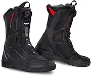 SHIMA STRATO LADY Motorcycle Boots for Women - Vented, Reinforced Lightweight Long Biker Riding Boots with ATOP Fast-Closure System, Ankle Protection, Non-slip Sole, Reflective Panels (Black, 6.5)