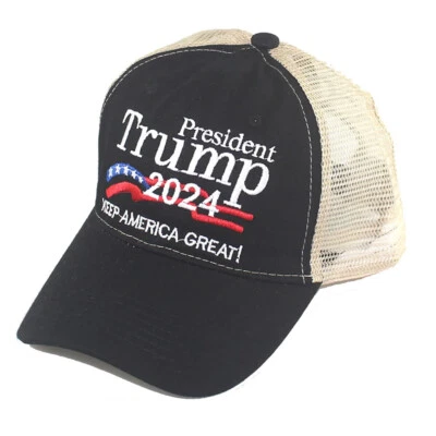 Keep America Great Again President Donald TRUMP 2024 MAGA Black Hat Baseball Cap