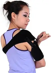 NOLITOY Breathable Arm Sling Shoulder Immobilizer Adjustable Shoulder Elbow Support for Fractured Arm Black Right