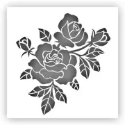 Rose #3 Flower Stencil - Choose a Size - Laser-Cut Reusable Plastic