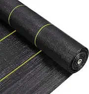 Byson Heavy Duty Weed Control Membrane Garden Weed Barrier Fabric for Landscaping Driveway Gravel Artificial Grass Lawn Underlay Black Woven Roll Ground Cover 6 x 50 Feet