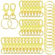 104PCS Swivel Snap Hooks with Key Rings Metal Lobster Claw Clasp Keychain Rin...