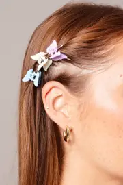 Multi 9 Pack Multi Butterfly Claw Clips - Size ONE, Women's Hair Accessory