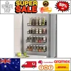 4-Pack Magnetic Spice Rack Organizer for Fridge & Microwave – Black Metal Shelf