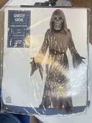 Ghastly Ghoul Grim Reaper Costume Kids Scary Cosplay Large 12-14 NIP FREE SHIP