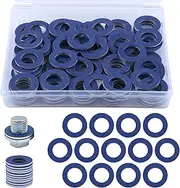 100Pcs Aluminum Oil Drain Plug Gaskets Oil Drain Plug Gasket Washer Premium Oil Drain Plug Gasket Assortment for Toyota Lexus Scion M12 Crush Washer Seals Replaces# 9043012031