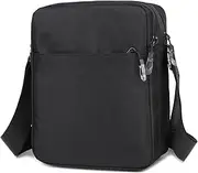 [Generic] Messenger Bag for Men and Women Lightweight Travel Shoulder Bag Crossbody Bag Black 8004