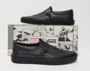 Vans X Marvel Classic Slip On Black Widow Black/Black Women's Size 7.5