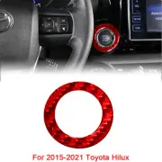 For 2015-2021 Toyota Hilux Car Engine One Click Start Carbon Fiber Trim Ring Red (for: Toyota)