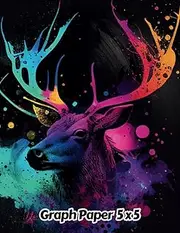 Abstract Stag Graph Paper 5x5: 5 Squares per Inch Grid Paper | Gift For People Who Love Deer, Wildlife Animal Lovers | For Back To School, Office, Work | 8.5 x 11 Inches | 111 Pages | v3