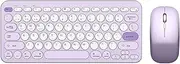 Wireless Keyboard and Mouse, Compact Multi-Device Bluetooth Keyboard and Mouse Combo, Silent Adjustable 2400 DPI, 2.4G+Bluetooth Computer Keyboard for Laptops Mac PC, Chrome OS, Travel (Purple)