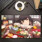 Anime Original Brown Hair Chibi Food Playmat mat CCG custom