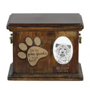 Chow Chow urn with a ceramic plate Art-Dog