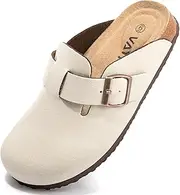 [Vayfio] Suede Clogs Potato Shoes Cork Footbed Sandals Comfort Mules with Arch Support Slip On Slippers