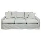 DOYLE HAMPTONS 3 SEATER SOFA SETTEE COUCH FABRIC SLIP COVERED COOL BREEZE BLUE