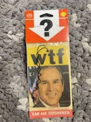 Novelty George Bush's Head on a String Air Freshener 2006 NOS NIP Lemon Scent