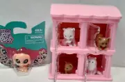 NEW Pink Pet House with 4 Dog Figures and 1 Littlest Pet Shop 1 Inch Random