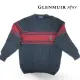 【Glenmuir】灰底中紅條羊毛衣(針織衫 毛衣 長袖毛衣 線衫)