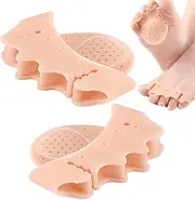 Toe Spreader,2X Silicone Overlapping Toe Spacer | Foot Corrector Cushion Forefoot Half-Size Pad for Walking Home Yoga Running Women Men Daily Use High Heels Exercise Dancing