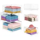 3-Tier Stackable Closet Organizers and Drawer Storage Shelves - Sliding Stora...