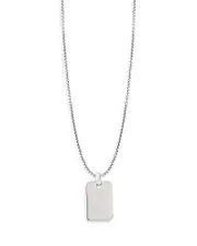 Bloomingdale's Fine Collection Dog Tag Pendant Necklace In Sterling Silver, 18