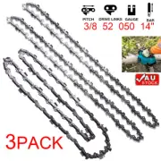 3PK 14" Chainsaw Chain 3/8 050 52DL For Husqvarna Mark II Ozito ECS355 1800w Bar