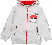 [Pokémon] Pokemon Boys Hoodie Zip Up Grey Long Sleeve Hooded Sweater