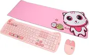 Wireless Gaming Keyboard and Mouse Combo, 110 Keys Keyboard & Optical Mouse, with Mouse Mat, Ergonomic Design, Auto Sleep, for PC Gamer