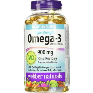 ‼️現貨優惠‼️2027最新效期✈️ 三倍強效Webber Naturals Omega-3 高濃度魚油 200顆