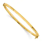 Avariah 14K Yellow Gold Polished Hinged Bangle - 7" - Made In Italy