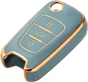 OFFCURVE Key Fob Coverfor Kia, Full Protective Car Key Case Holder for 2010-2013 Kia Soul 2012-2014 Kia Rio Sportage Flip Folding Keyless Entry Car Accessories, Blue