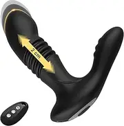 Thrusting Anal Vibrator Prostate Massager - Anal Toy Butt Plug with 3 Thrust & 12 Vibration Modes, Remote Control Anal Male P Spot Prostate Massager Dildo for G-spot Men Waterproof Adult Sex Toy