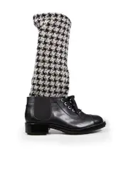 FW2011 Black Tweed & Leather Boots